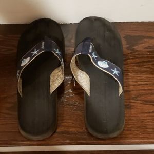Tidewater blue seashell &/starfish flip flops